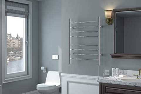 HEATGENE Towel Warmer 8 Bar Plug-in Curved Bath Towel Heater Towel Warmer for Bathroom Plug-in..
