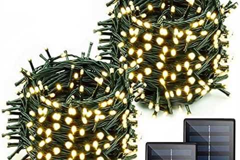 YIQU Extra-Long 2-Pack Each 72FT 200 LED Solar String Lights Outdoor, Waterproof Solar Christmas..