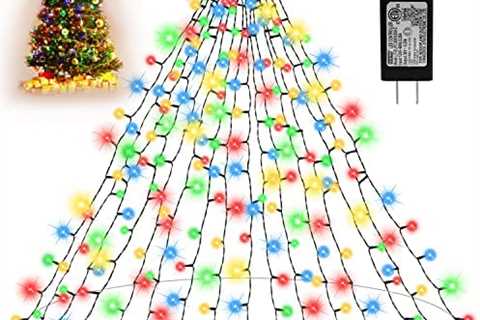 Christmas Tree Lights – Christmas Lights Outdoor Indoor 400 LED 6.6FT x 16 Drop Christmas Outdoor..