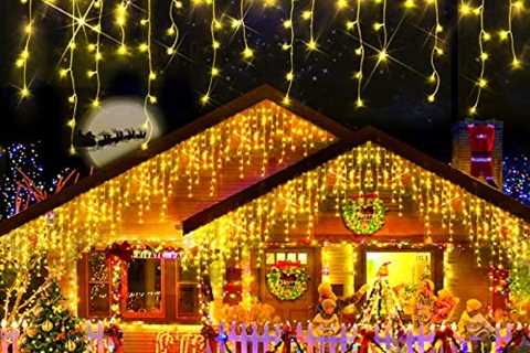 66ft Christmas Lights Decorations Outdoor, 640 LED 8 Modes Curtain Fairy Lights with 120 Drops,Plug ..