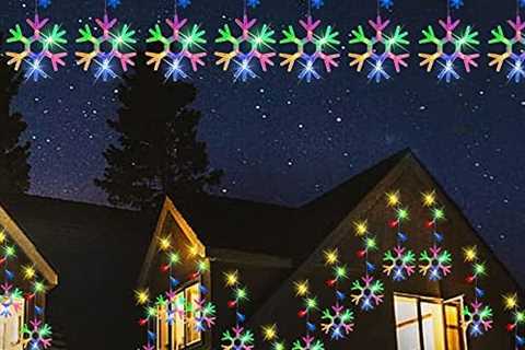 Dazzle Bright Christmas Snowflake Icicle Lights, 100 LED 8ft 10 Tube String Lights with 8 Modes,..