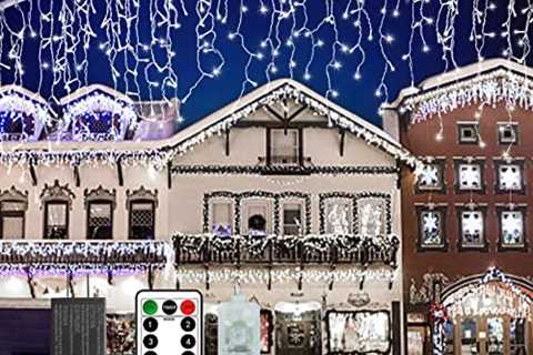 Christmas Lights Outdoor, 48FT 480 LED Christmas Lights Indoor New Upgraded with 96 Drops Icicle..