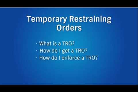 Temporary Restraining Order: District Court & Family Court
