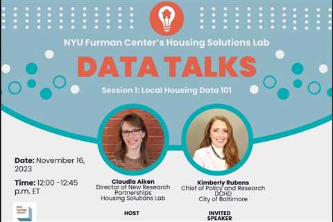 Data Talks 1: Local Housing Data 101 – How to Use Data to Inform Housing Policy