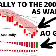 A Rally to test the 200 Day MA as Warned +  Awesome Osc Turns Green - S&P 500 Elliott Wave..